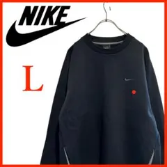 T4276*NIKE*ナイキ*トレーナー*ゆるだぼ*スウォッシュ*メンズL*黒