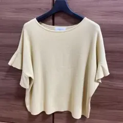 OPAQUE.CLIP 半袖ニット イエロー フリル袖のサムネイル