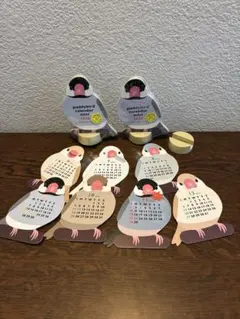 2026年 文鳥 ミニカレンダー 2セット おまけ付き