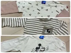 まとめ売り ベビー服 Disney ミッキー 長袖Tシャツ 90cm 3枚組