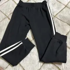 ブラックロングパンツ サイドストライプ