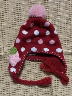 HusHusH いちご刺繍ドット柄ニット帽 赤のサムネイル
