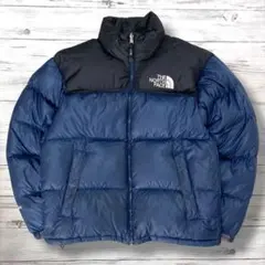 THE NORTH FACE ダウンジャケット 刺繍ロゴ ネイビー S 0788