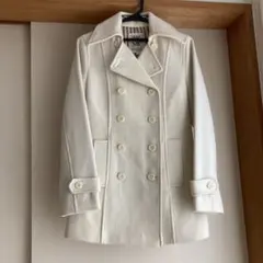 MICHEL KLEIN ホワイト ウール ピーコート