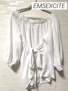 EMSEXCITE 【難あり】オフショルリボンブラウス