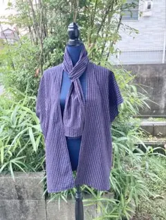 C5 襤褸 羽織 藍染 筒描き パッチワーク 刺し子 野良着 古布 リメイク