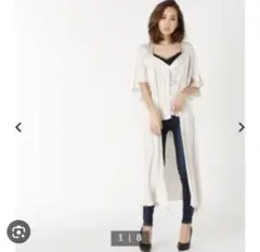 rienda サテンロングカーディガン