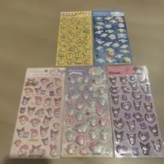 ダイソー　ぷくっとシール　ポムポムプリン　シナモン　マイメロ　クロミ　キキララ