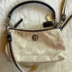 【未使用】COACH ショルダーバッグ ゴールド調 ベージュ ブラウン