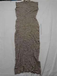 ◎ザラ ZARA クラッシュ加工ロングワンピース ベージュ系