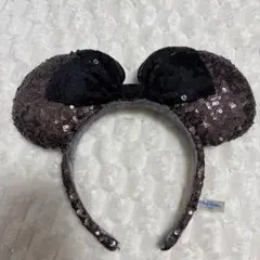 スパンコール耳付きカチューシャ（ブラウン・ブラック）