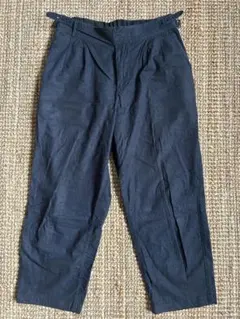 B:MING by BEAMSネイビー リネンイージーパンツ　サイドバックル