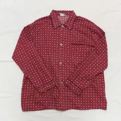 EURO古着 オールド パジャマシャツ パイピング 総柄