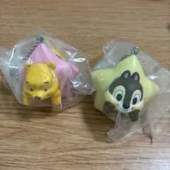 お星さまマスコットチャーム　ディズニー ガチャ　プーさん　チップ