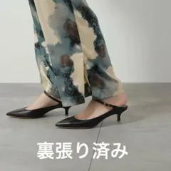 美品【FABIO RUSCONI】黒ストラップミュール 35 1/2