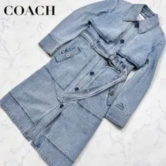 未使用級極美品 COACH デニム Cロゴトレンチコート C8793 ベルト付のサムネイル