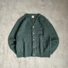 アルパカ　ニットカーディガン　シャギー　毛長　起毛　アメカジ　グランジ　古着