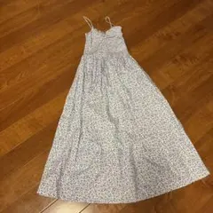 H&M キャミワンピース 青系花柄 ロング