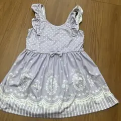 ラベンダー ワンピース水着 ビキニパンツ付き