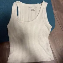 AMERICAN EAGLE リブタンクトップ オフホワイト S