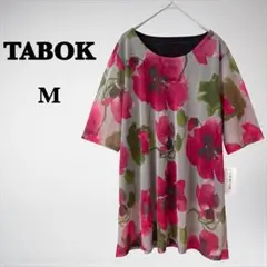 美品【TABOK】タグ付き 花柄 シフォン チュニック（M）透け感 ゆったり