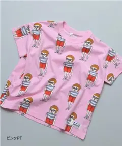 【新品】MARKEY'S 総柄ワイドTシャツ　オリバーピンク　110-120