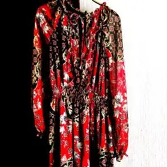 格安　袖にゴム付き初夏にぴったりZARABASIC 花柄ロングワンピース