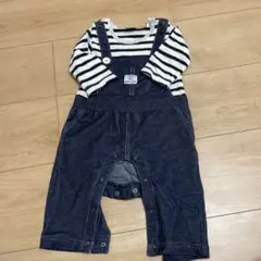 petit main ストライプロンパース 70