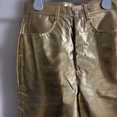 sanself ゴールド ハイウエストパンツ