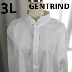 GENTRIND 白 コットンシャツ 長袖 スタンドカラー シンプル洗練311