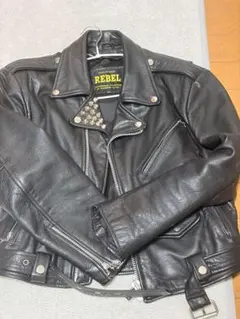 REBEL ダブルライダースジャケット 本革 スタッズ付き