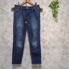I-41 ZARA TRF　ロングデニム　ジーンズ ブルー　股浅めのサムネイル