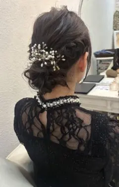 パール　クリスタル　ウェディング　ヘッドドレス