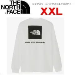 ザノースフェイス バックスクエアロゴ ロングTシャツ ホワイト XXL