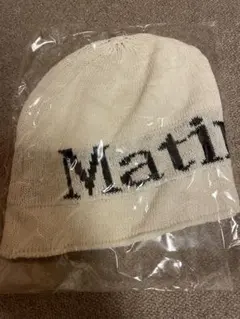 Matin Kim ロゴ入りニット帽 アイボリー