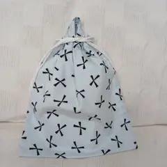 손잡이가 달린 드로우 스트링 짐 백, 기저귀 교환 가방, 35 x 30, 아이스 블루 리본 o11