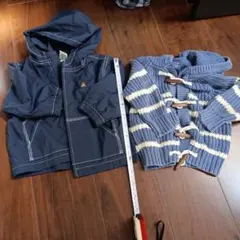 GAP ネイビー フード付きジャケットニットｊａｃｋｅｔ　2点セット