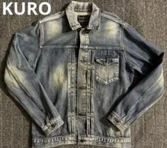 KURO クロ　1stタイプ　デニムジャケット Gジャン　ドーナツボタン　月桂樹
