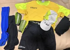 アスレタ　サッカーウェア 上下 150 　脛当て　靴下等　キャップ一式