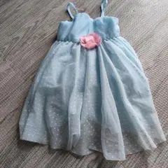 【匿名配送】水色ドット柄ワンピース