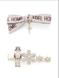 SNIDEL HOME ロゴリボン＆デザインモチーフヘアピン