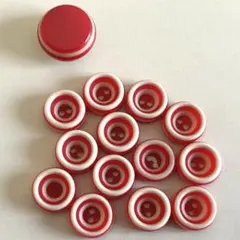 昭和レトロ　ボタン　まとめ売り　４３ レッド＆ホワイト系