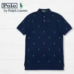 【美品】ラルフローレン 総柄　ポニー　プリント オーバーサイズ XL 紺のサムネイル