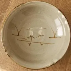 有田焼　 唐津　辰山　菓子皿　深皿　浅鉢？　白鷺　鳥柄　手描き　プレート　和食器
