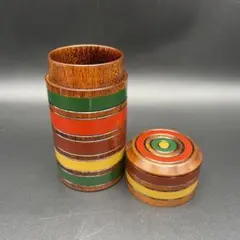 茶道具 煙草盆用道具 桜蒔絵 拭漆 火入・灰吹・煙管入 茶席 茶の湯のサムネイル