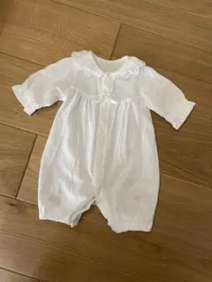 大*福様 ホワイト レース付き襟 ロンパース　40-50 低体重　新生児