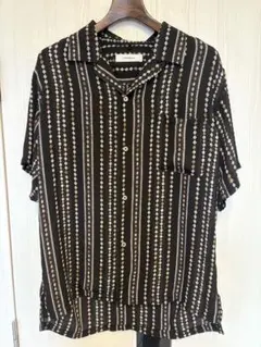 【24SS極美品】ジョンブル 総柄 オープンカラーシャツ M レトロ幾何学柄のサムネイル