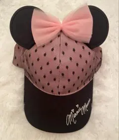 アメリカディズニーのミニーマウス耳付きキャップ