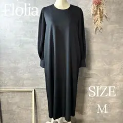 新品　フロリア　【喪服・礼服】プリーツスリーブIラインワンピース　ネイビー　M