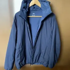 【UNIQLO ライトパデットパーカー《Ｌ》】ダウンパーカー ネイビー